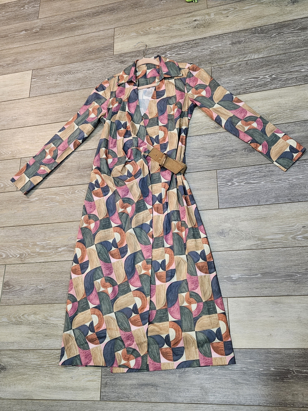McLaughlin Mercer Dress Size Xsmall Multi Geometric Harmony Collared Wrap